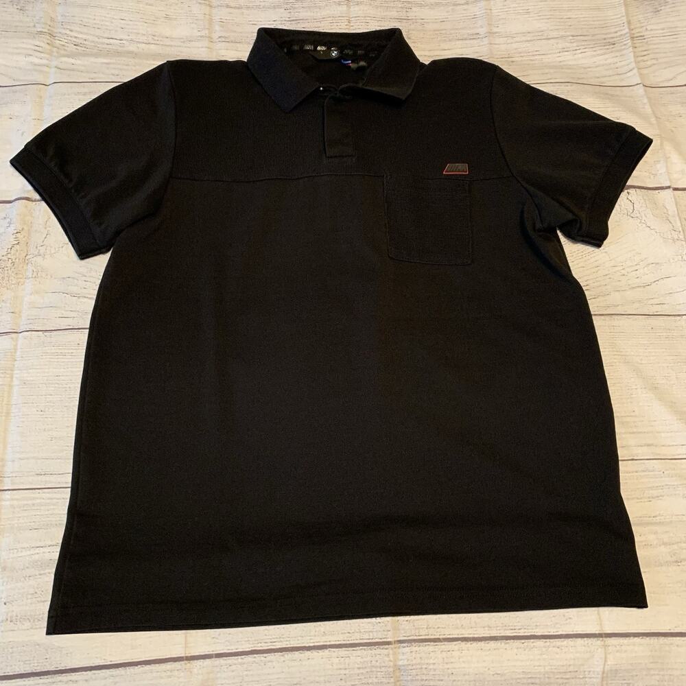 BMW Power Motorsport Mens Size Large Race Driver Polo Shirt Black